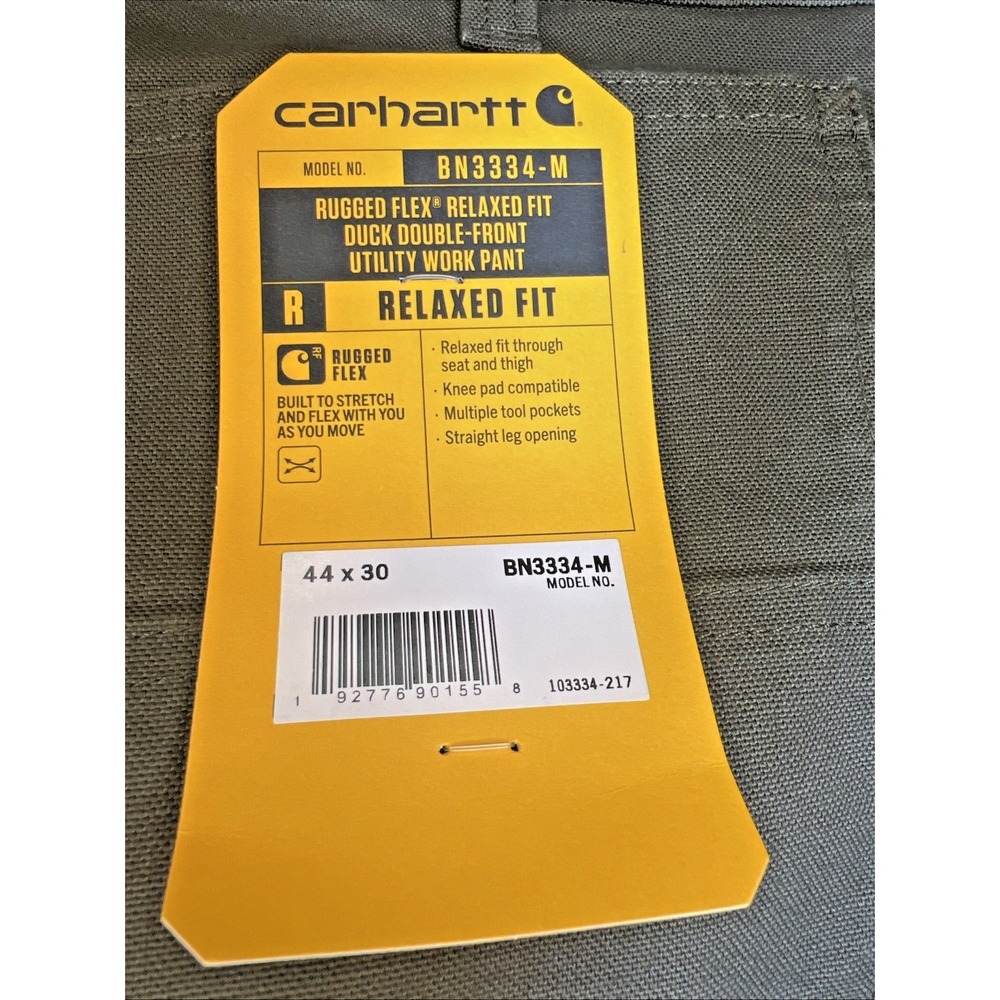 Carhartt 103334 Rugged Flex Double Front Work Pants 44x30 Tarmac NWT Hammer Loop - Picture 8 of 11